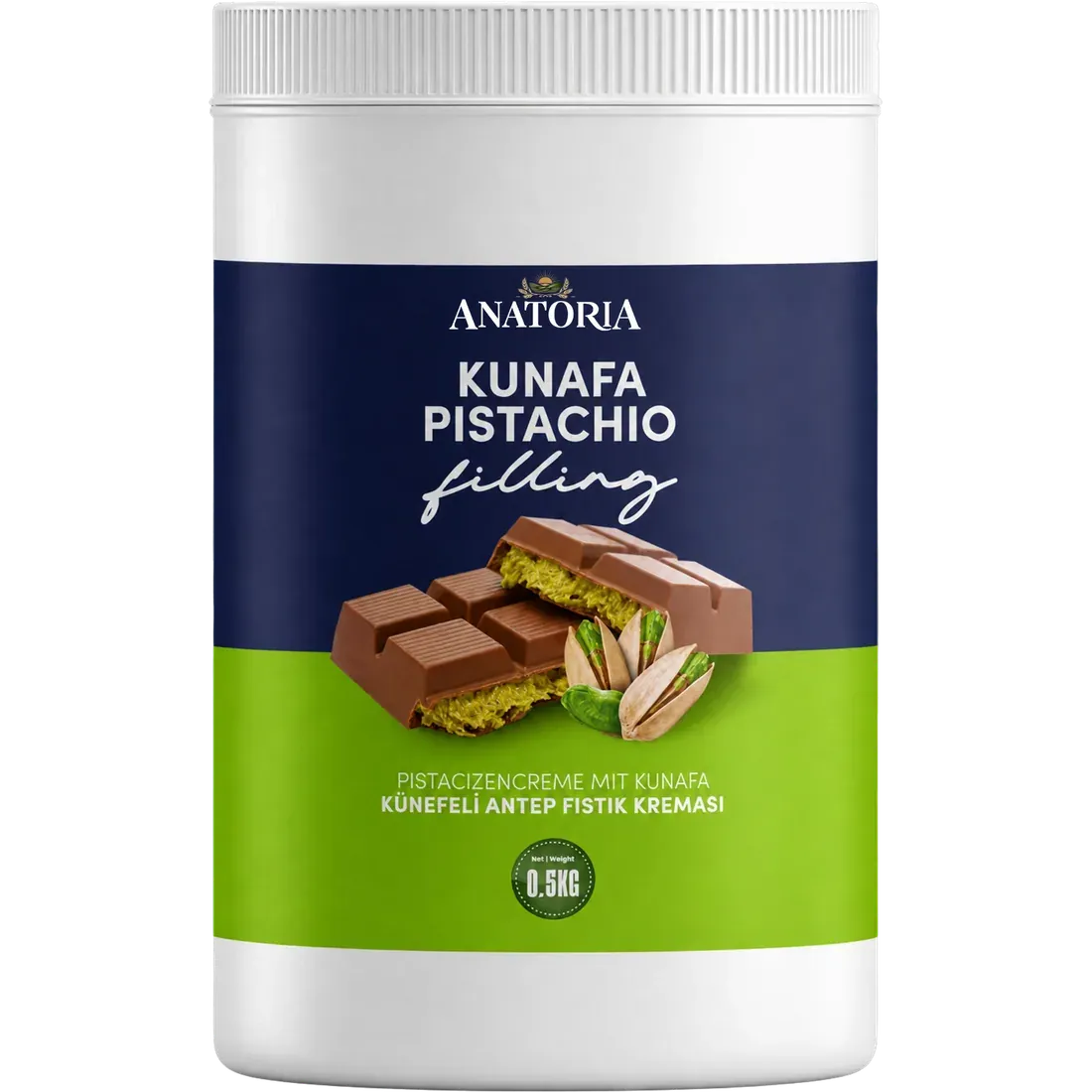 Anatoria Kunafa Pistachio Filling in a 0,5 kg tub