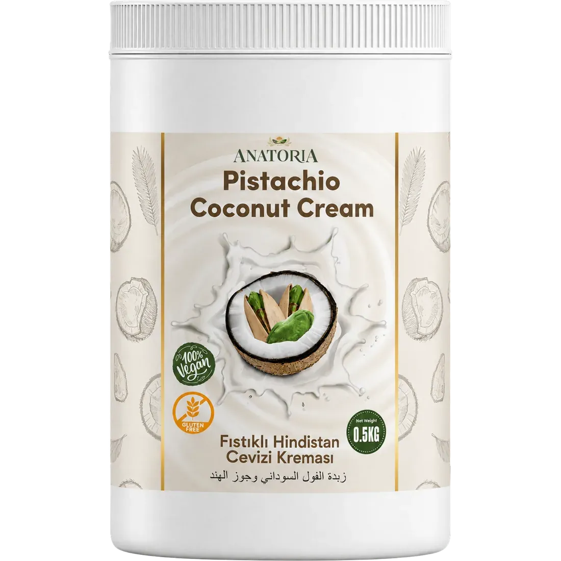 Anatoria Pistachio Coconut Cream in a 0,5 kg tub